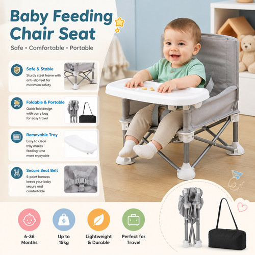 Foldable infant feeding seat - foldable,
